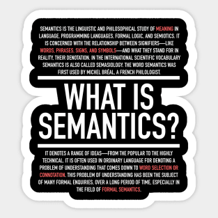 Semantics Defined - Linguistics Teacher Sticker